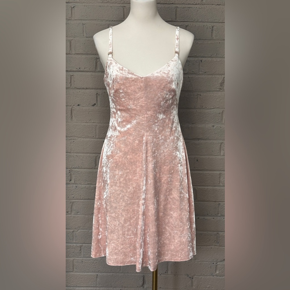 Calvin Klein Blush Velvet Mini Dress 10 (M )